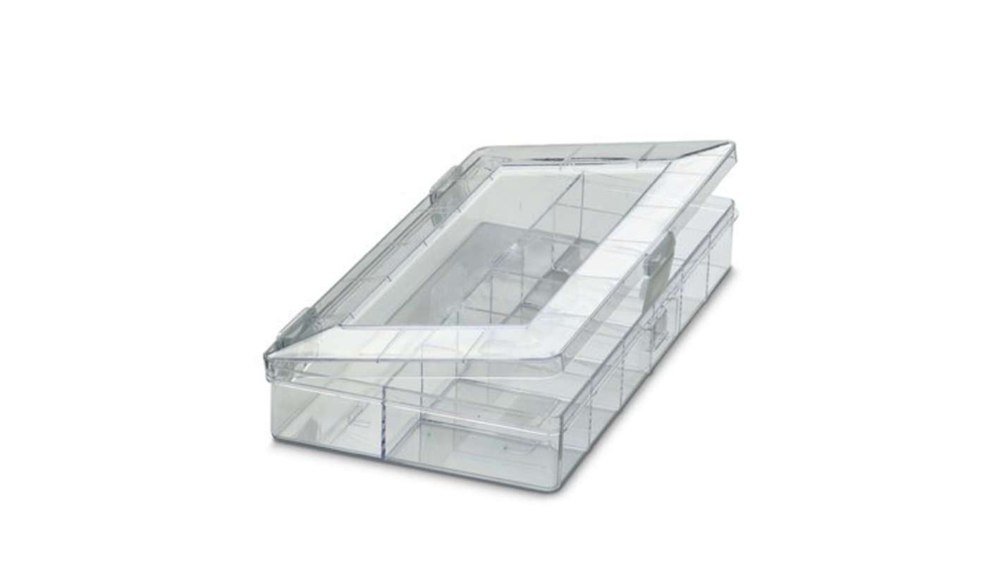 Phoenix Contact 7 Cell Transparent Polystyrene Compartment Box, 45mm x 250mm x 170mm