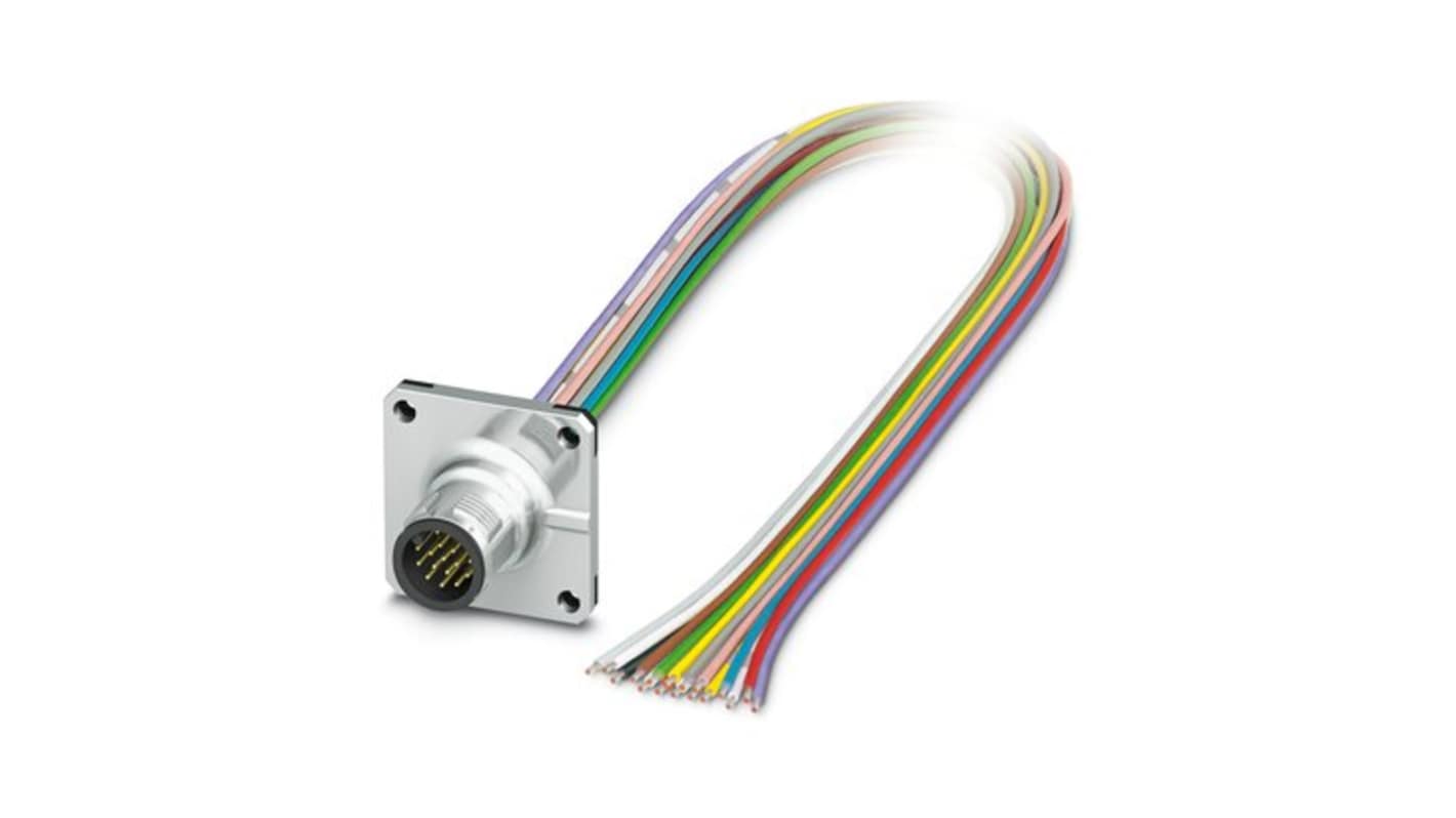 Phoenix Contact Circular Connector, 17 Contacts, Front Mount, M12 Connector, Plug, Male, IP67, SACC Series