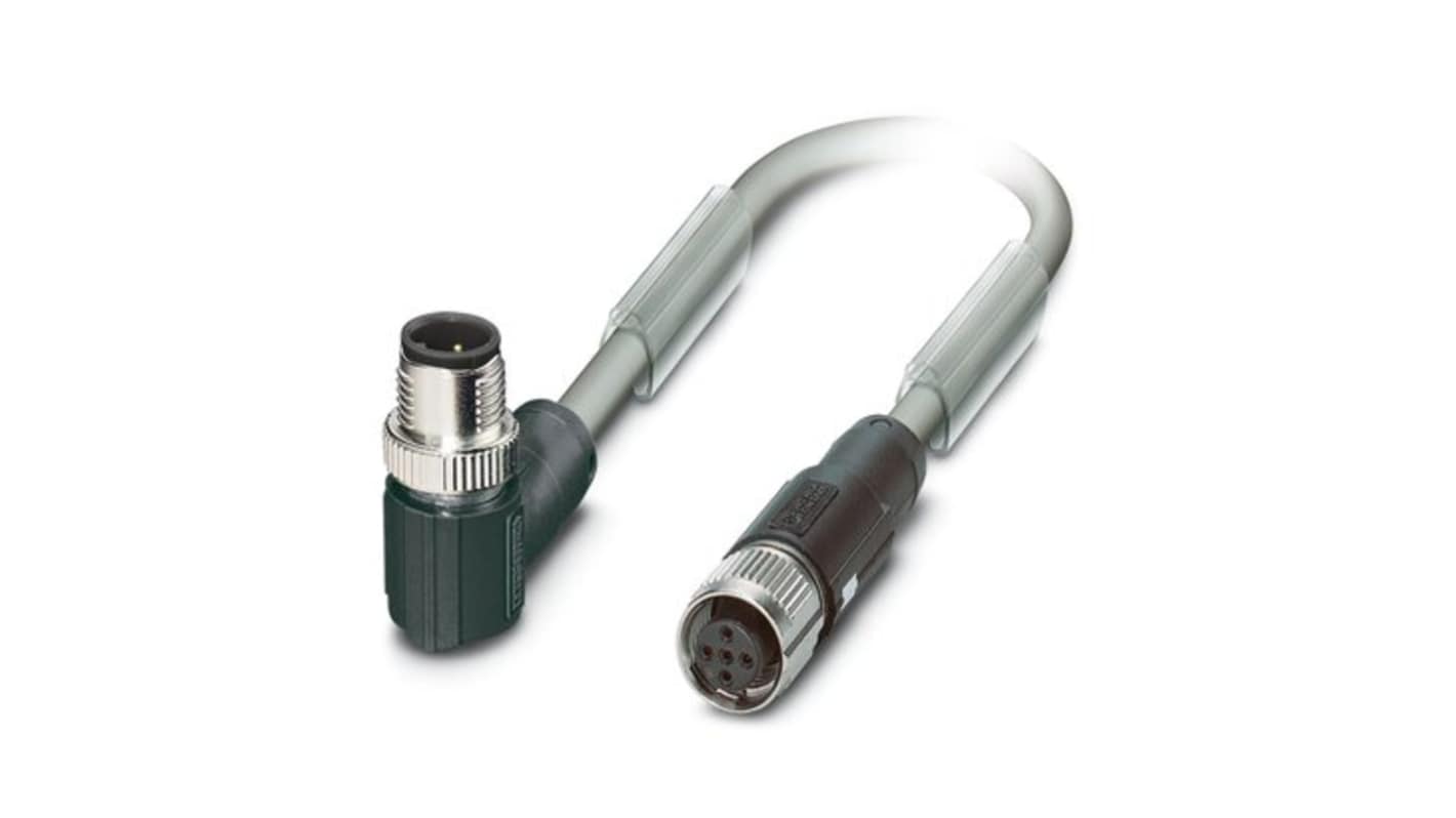Phoenix Contact SAC Bus Cable, 2 Cores, 0.25 mm², Bus, 300mm, Silver Polyurethane PUR Sheath, 24 AWG