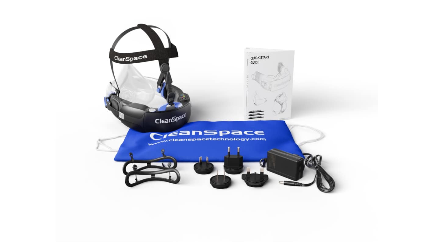 Maschera respiratoria Cleanspace col. Nero, Blu, Taglia L, Mezza maschera