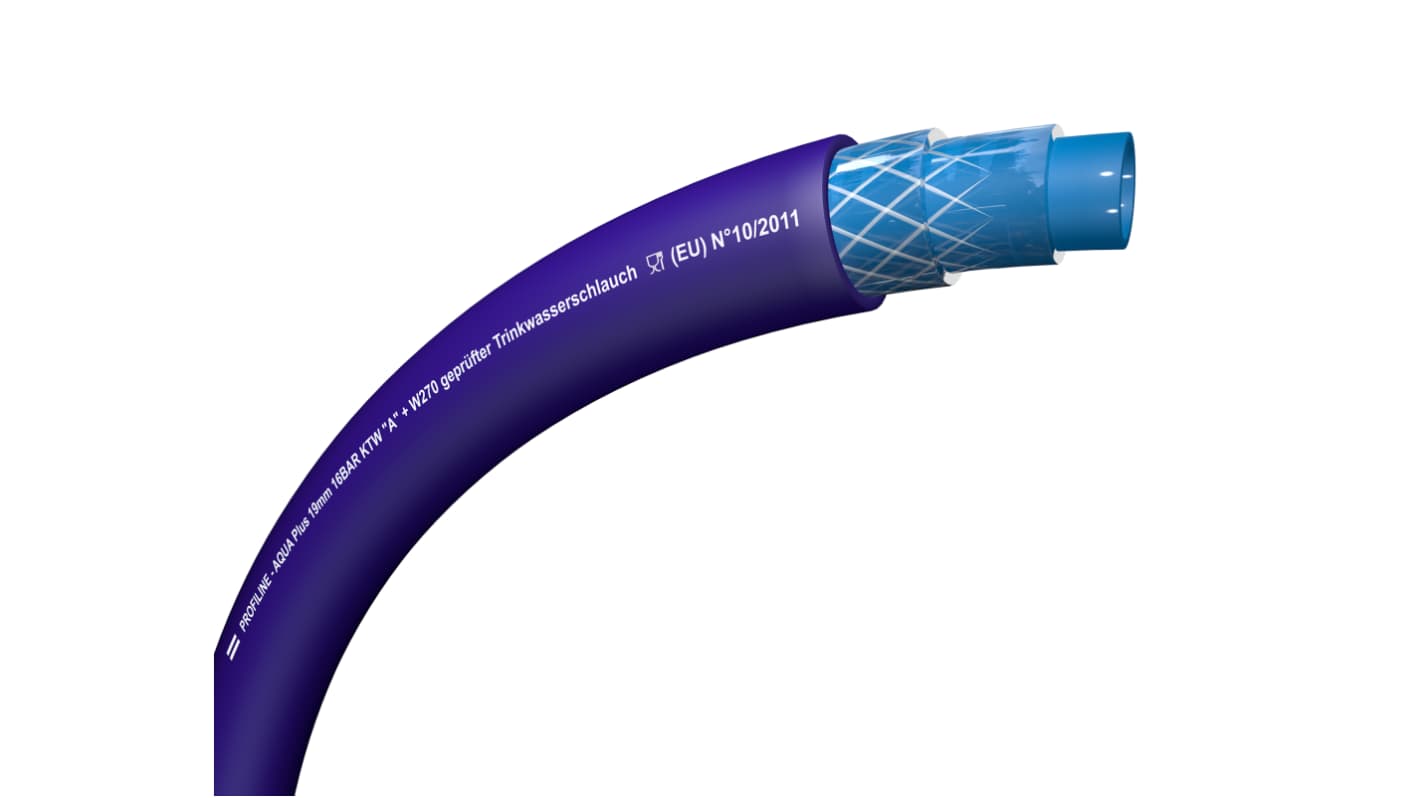 TRICOFLEX PROFILINE AQUA PLUS PE, Hose Pipe, 13mm ID, 20mm OD, Blue, 50m