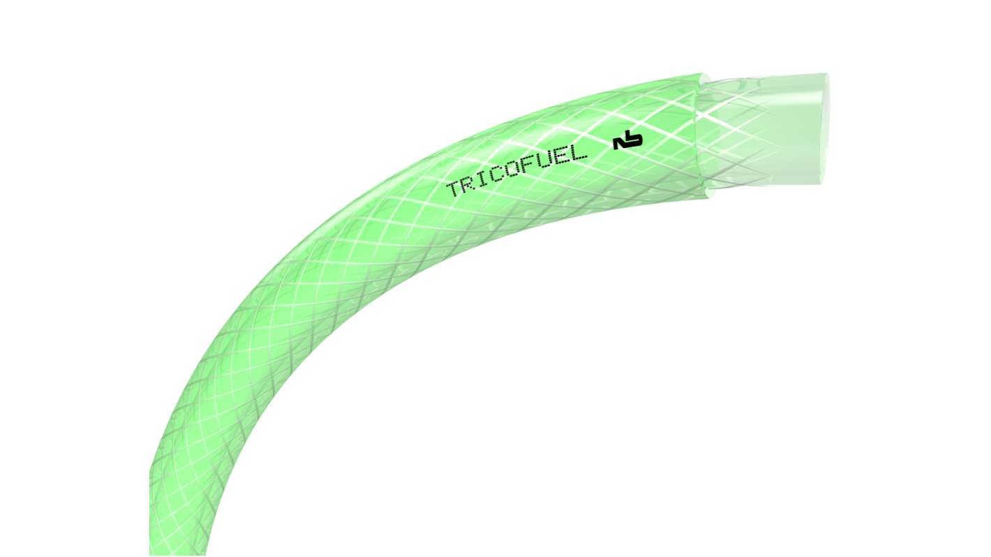 TRICOFLEX TRICOFUEL PVC, Hose Pipe, 25mm ID, 32.5mm OD, Clear Green, 25m
