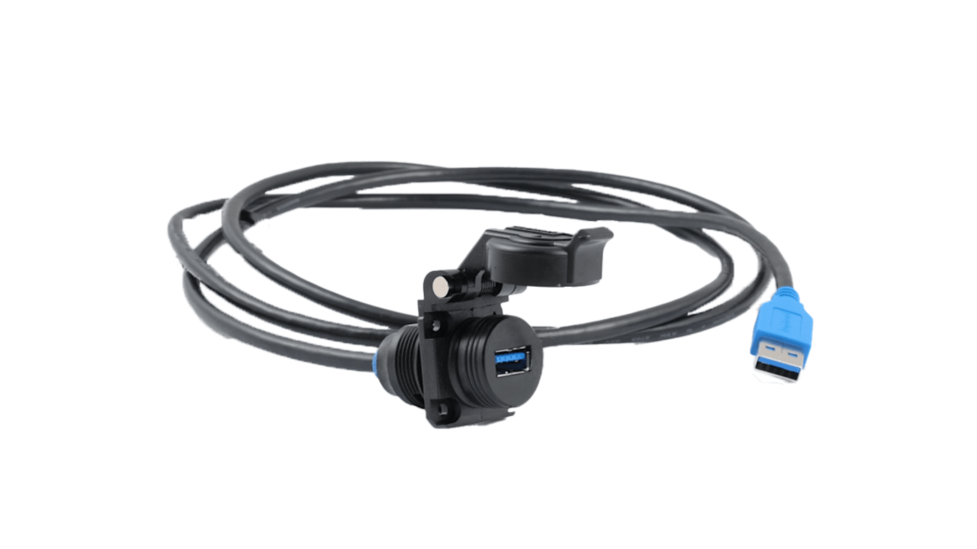 Usb3apscc2205a amphenol socapex straight panel mount female to male