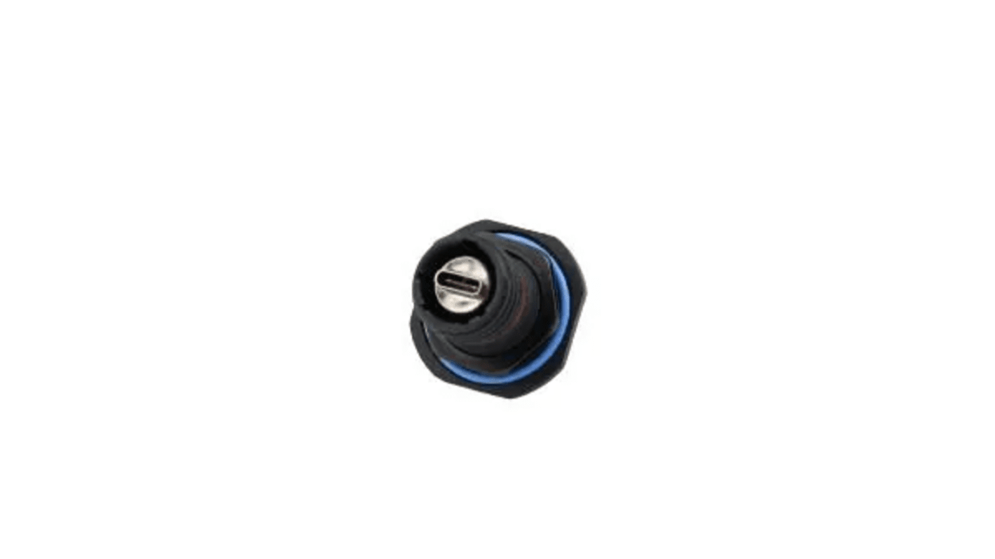 Amphenol Socapex Straight, Panel Mount, Receptacle- Single Port Type Type C USB 3.2 IP68 USB Connector
