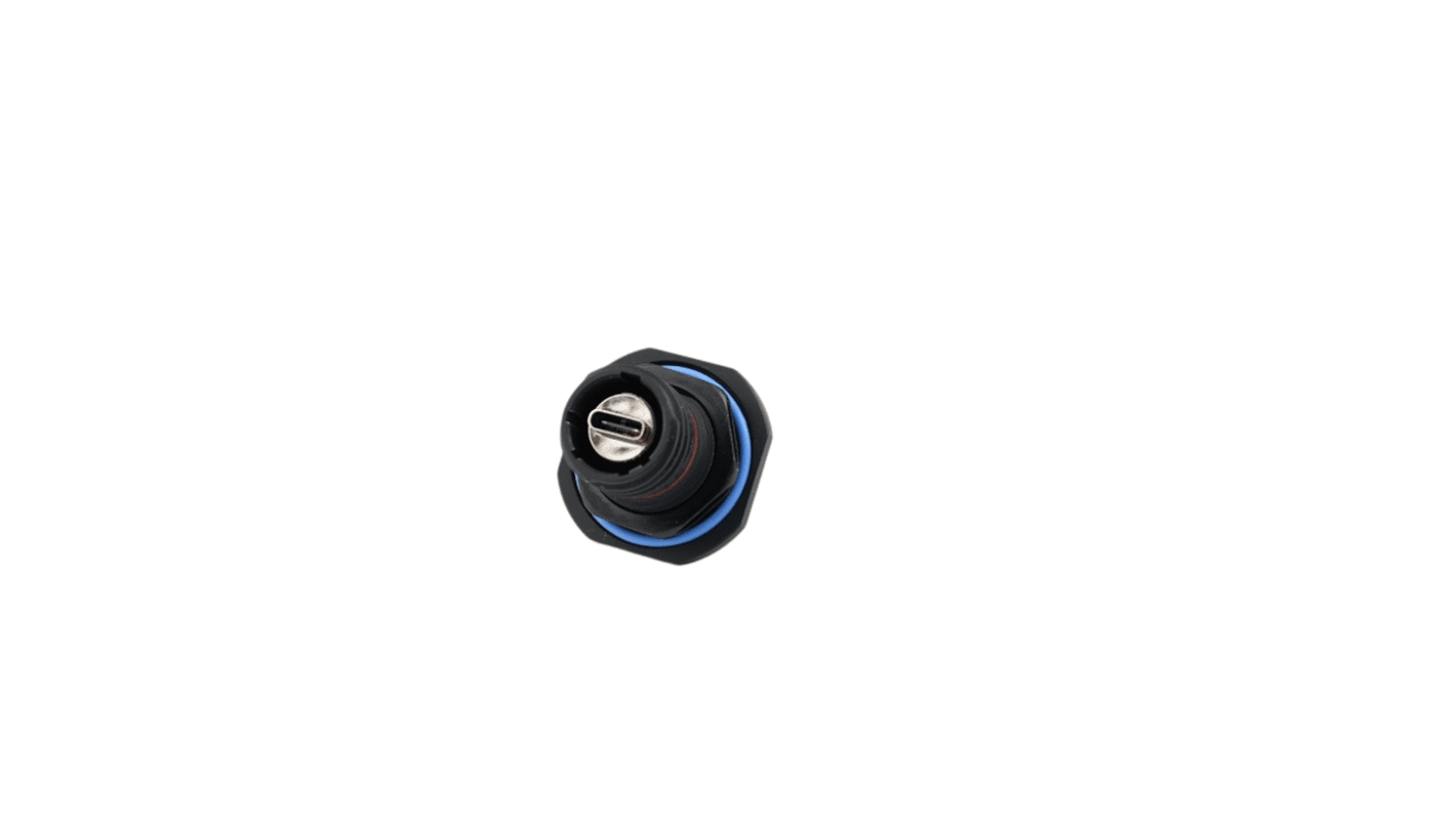 Amphenol Socapex Straight, Panel Mount, Female to Male- Dual Port Type Type C USB 3.2 IP68 USB Connector