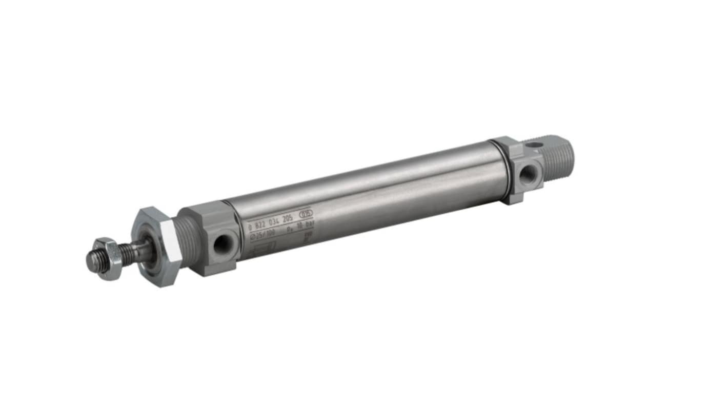 EMERSON – AVENTICS Roundline Cylinder - 0822332507, 16mm Bore, 160mm Stroke, MNI Series, Double Acting