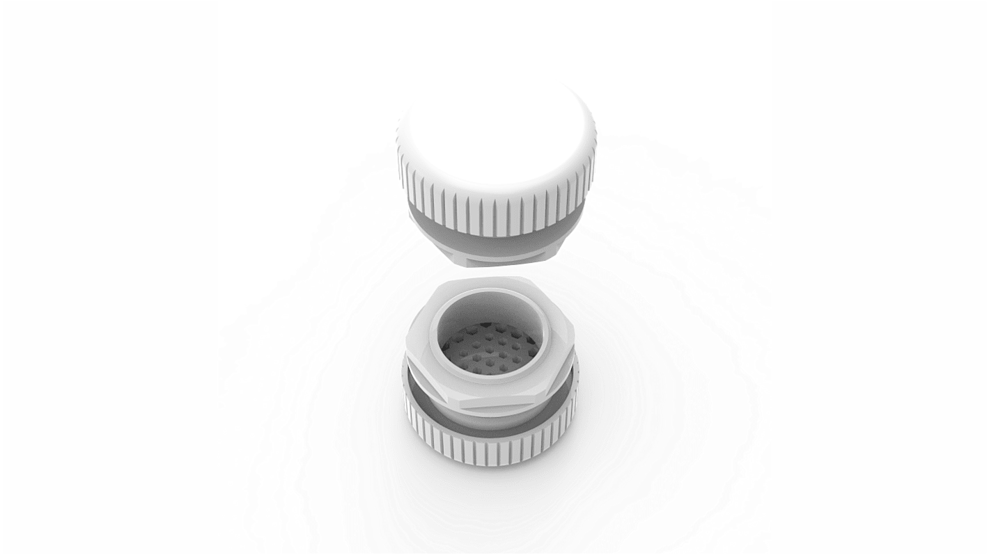 nVent HOFFMAN EDA Series RAL 7035 Pressure Relief Vent, 60 mm Dia., 37mm H, 60mm D, 60mm W, For Use With Enclosure