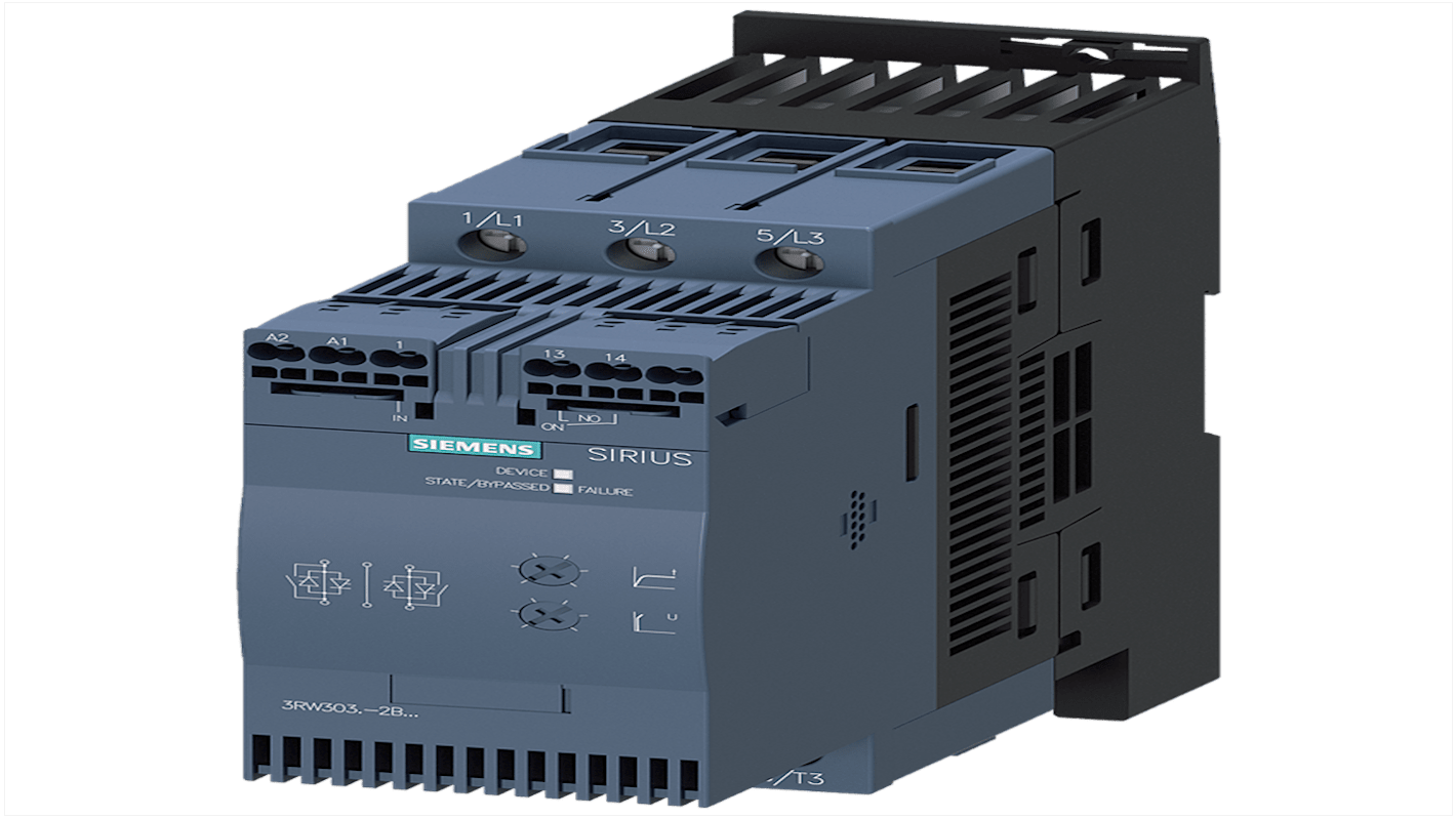 Siemens SIRIUS Soft Starter, , 30 kW, 200 → 480 V ac, 3 Phase, IP20