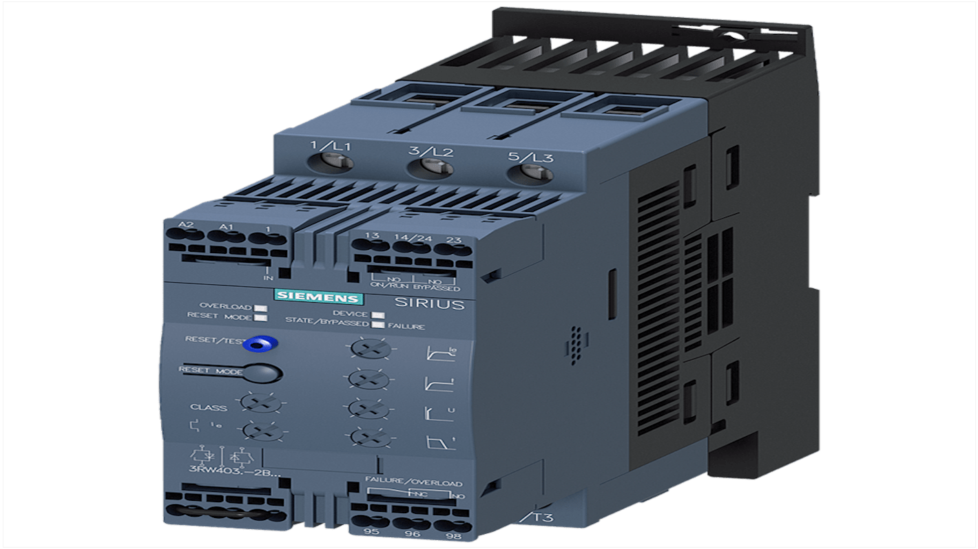 Siemens SIRIUS Soft Starter, , 22 kW, 200 → 480 V ac, 3 Phase, IP20