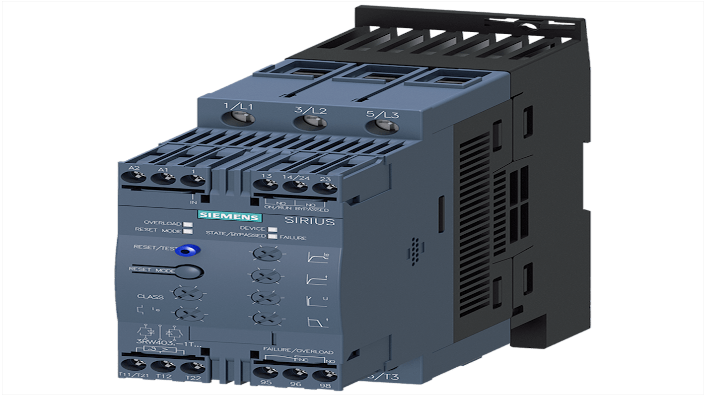 Siemens SIRIUS Soft Starter, , 30 kW, 400 → 600 V ac, 3 Phase, IP20