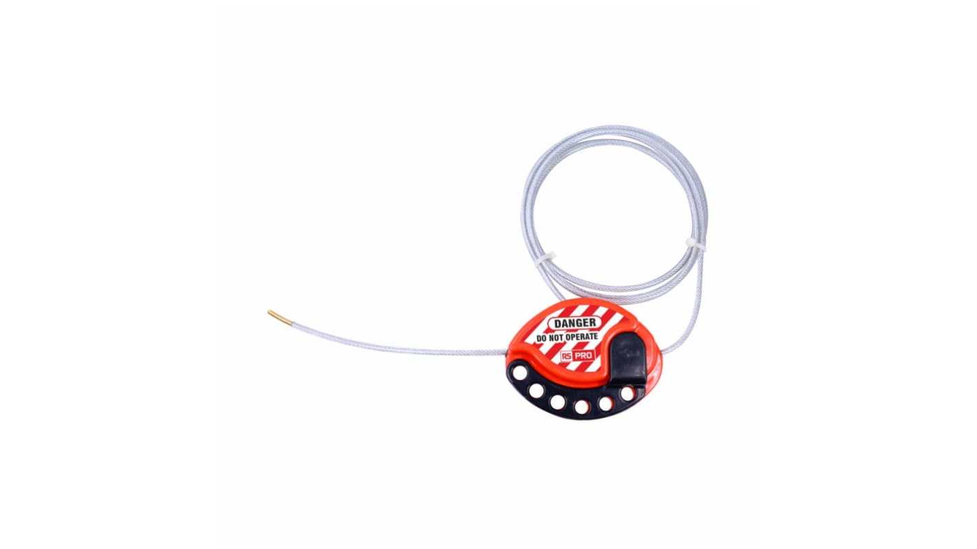 RS PRO Black, Red 6-Lock Nylon Cable Lockout