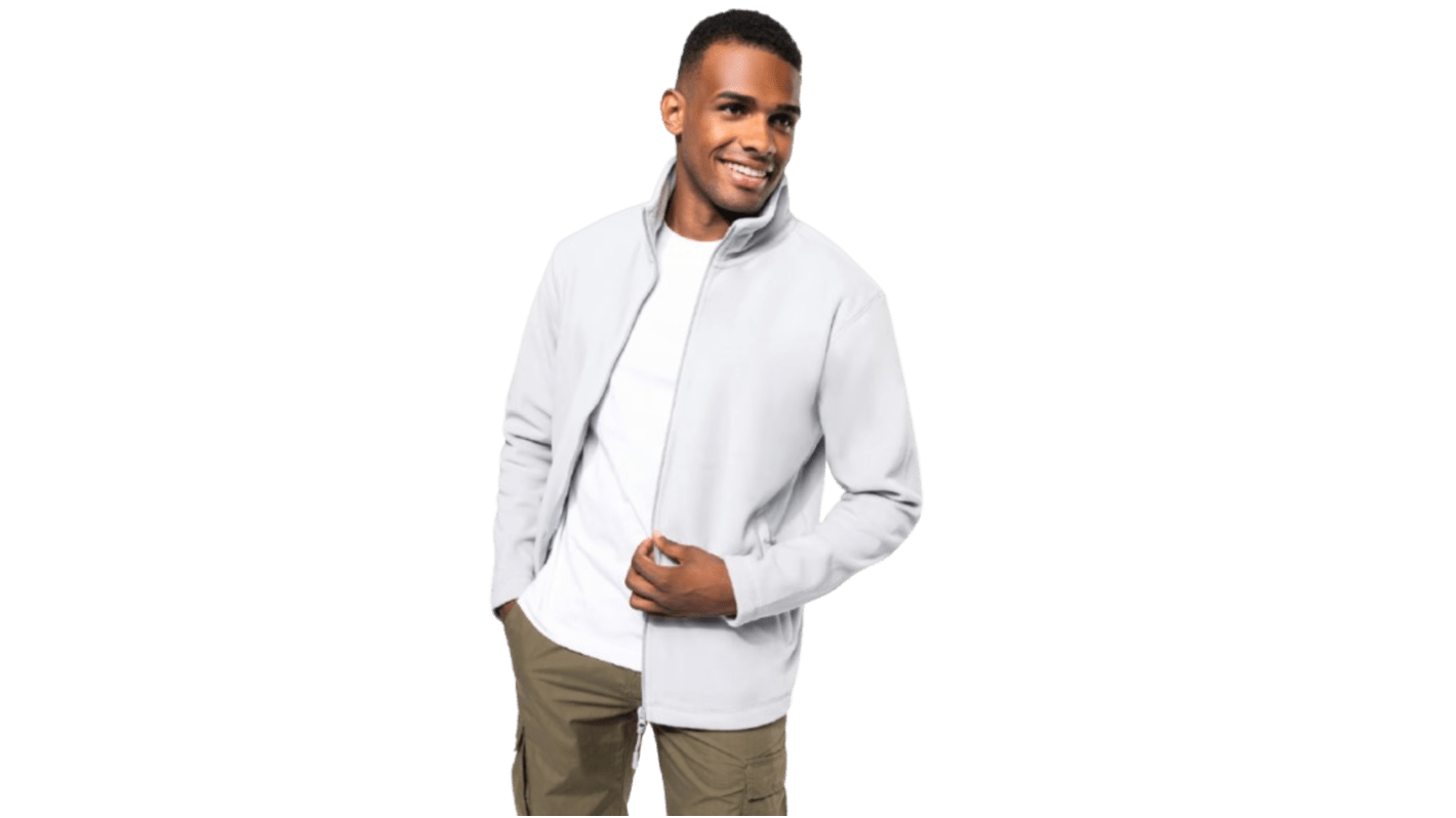 KARIBAN K911 White Fleece, Polyester Men Fleece Jacket M