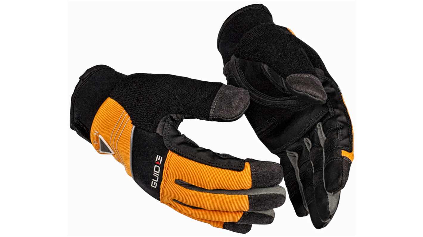 GUIDE GLOVES GUIDE 6401 Black, Orange Elastane, Metal Mesh, Neoprene, Nylon, Polyester, Synthetic Leather Cut