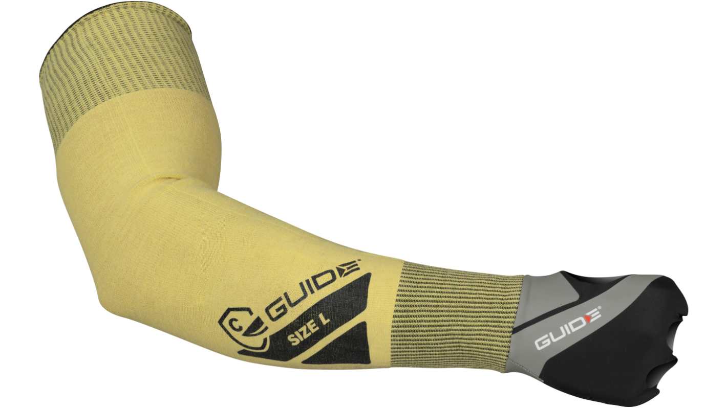 GUIDE GLOVES GUIDE 370 Black, Yellow Elastane, HPPE, Nylon, Para-aramid, Steel fibre Cut Resistant Work Gloves, Size XL