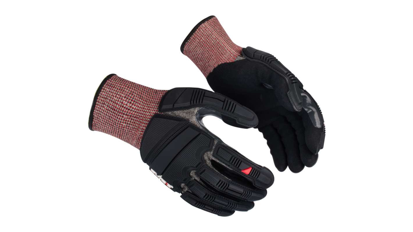 GUIDE GLOVES GUIDE 6609 Black, Dark Grey, Red Elastane, HXFiBr, Nitrile, Nylon, Steel Fibres Mechanical Protection Work