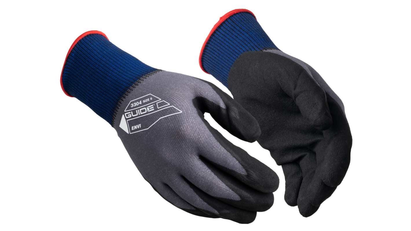 GUIDE GLOVES GUIDE 3304 Black, Blue, Grey Elastane, Glycerol, Glycose, Nitrile, Nylon Mechanical Protection Work
