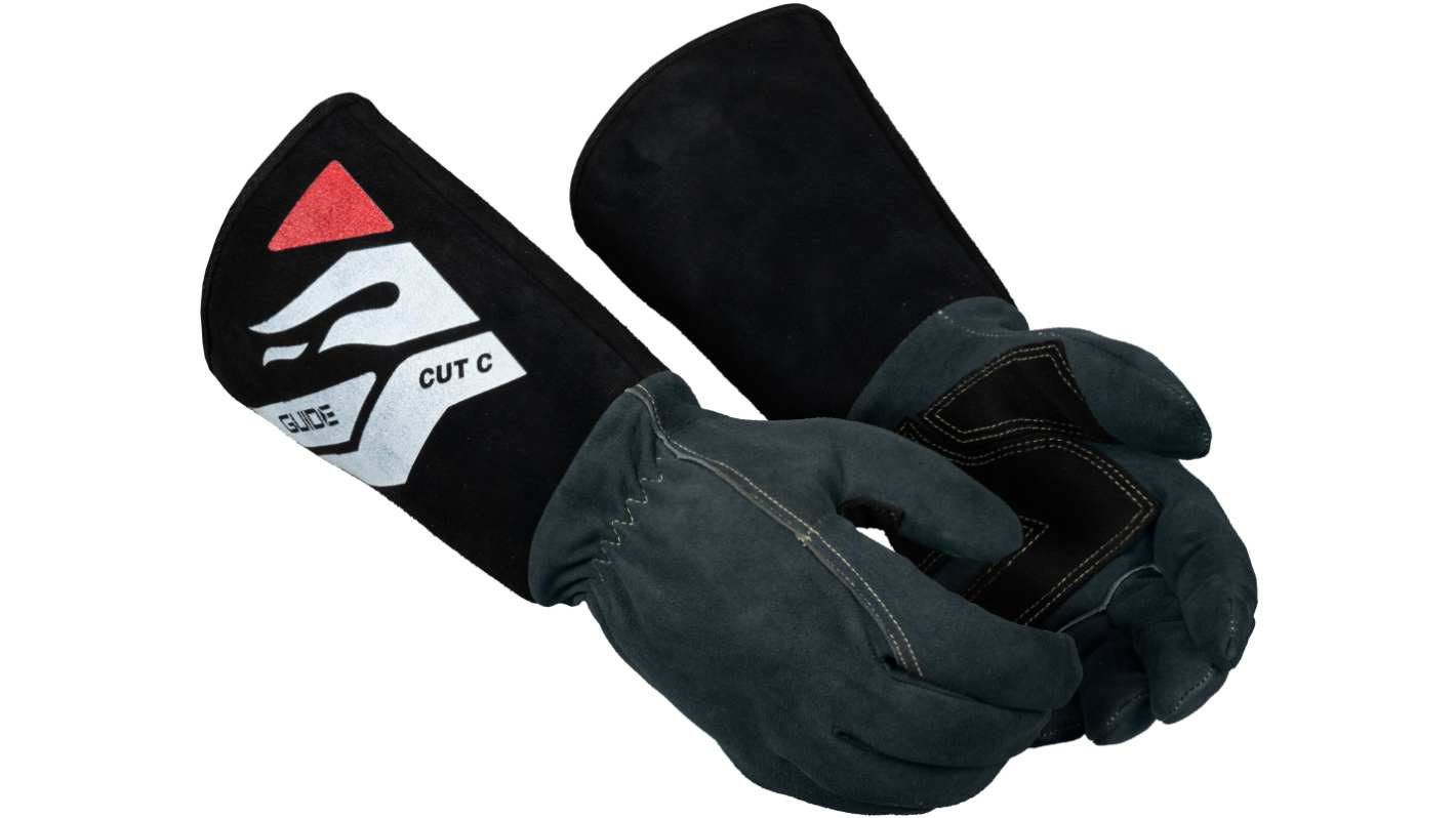 GUIDE GLOVES 作業用手袋, サイズ：10, グラスファイバー, HPPE, レザー, メタアラミド パラアラミド, ダークグレー, GUIDE 3571 T10