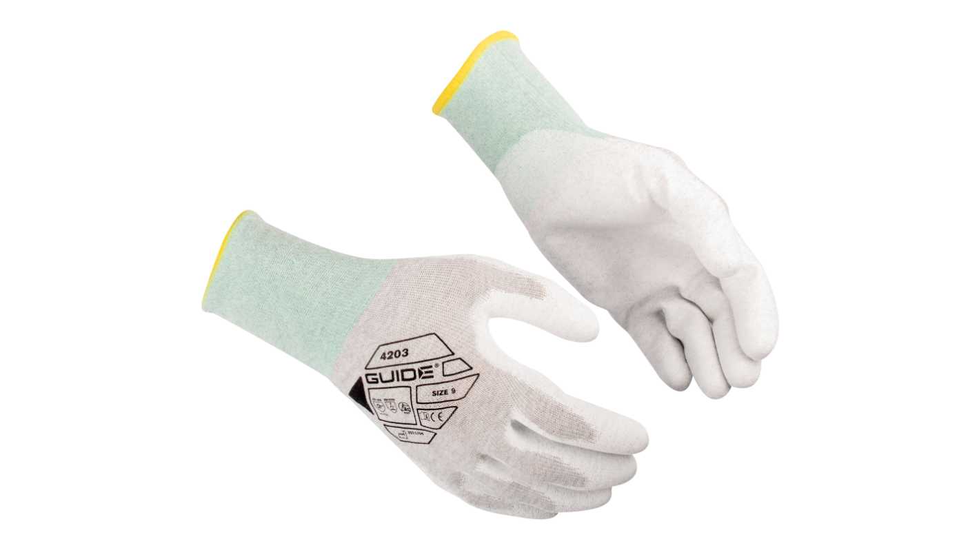 GUIDE GLOVES GUIDE 4203 Light Green, Light Grey, White Carbon Fibres, Elastane, Nylon, Polyurethane Electrical