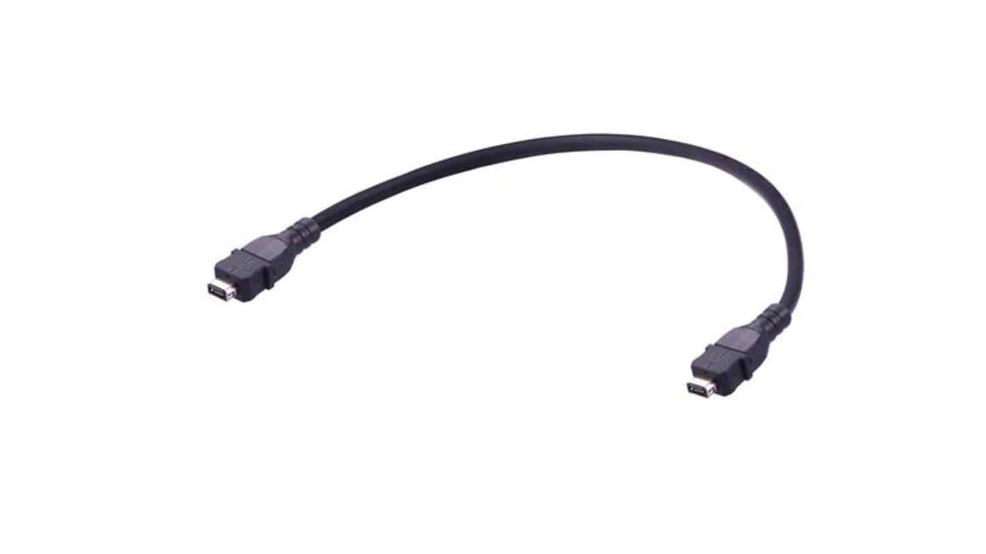 HARTINGHARTING ix Industrial, 1m Cat6a, Black Type A Plug to Male Type A Plug Male, Shielded Shielded, Terminated