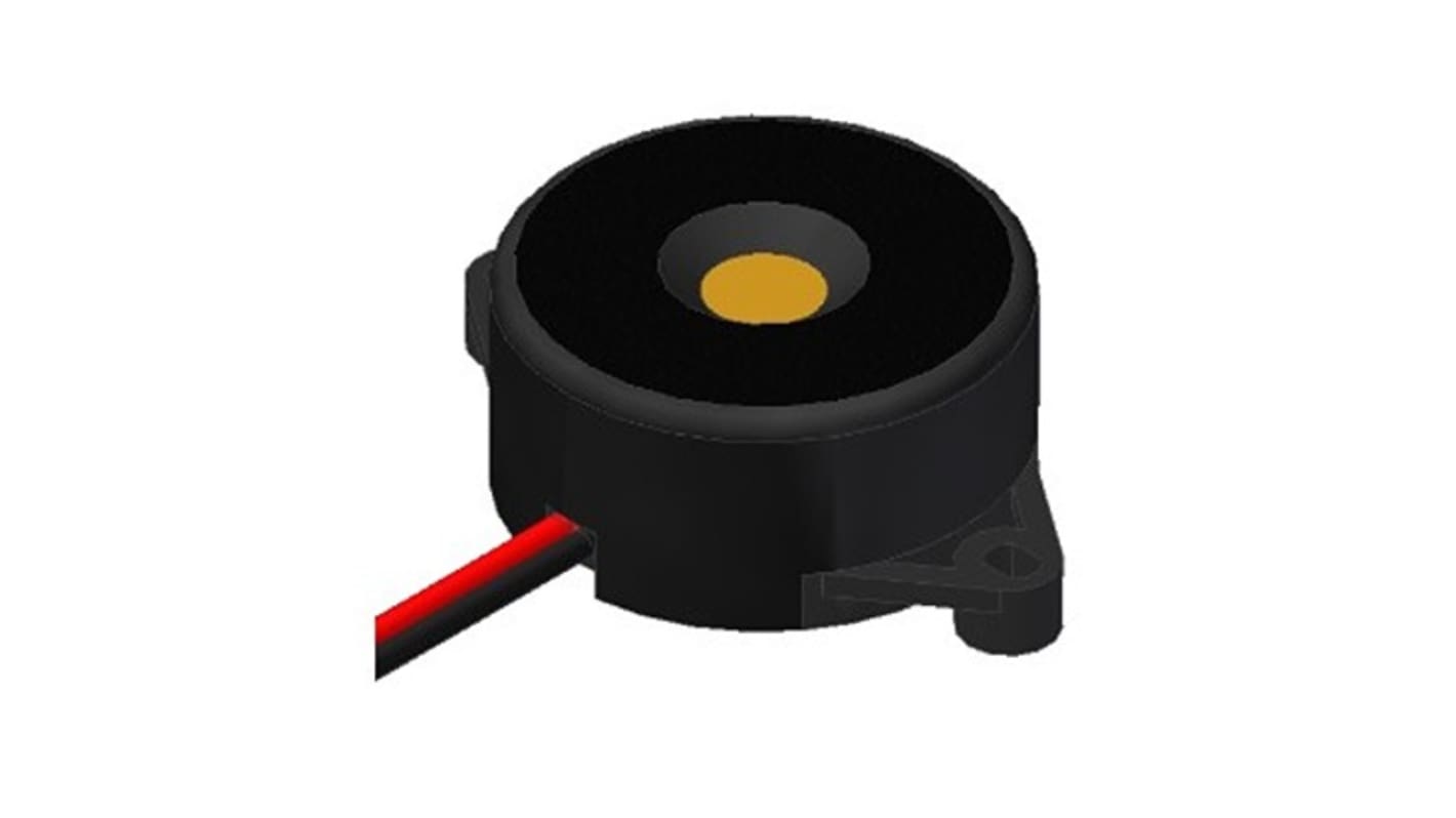 PUI Audio 連続 圧電ブザー, 90dB(A), フランジマウント