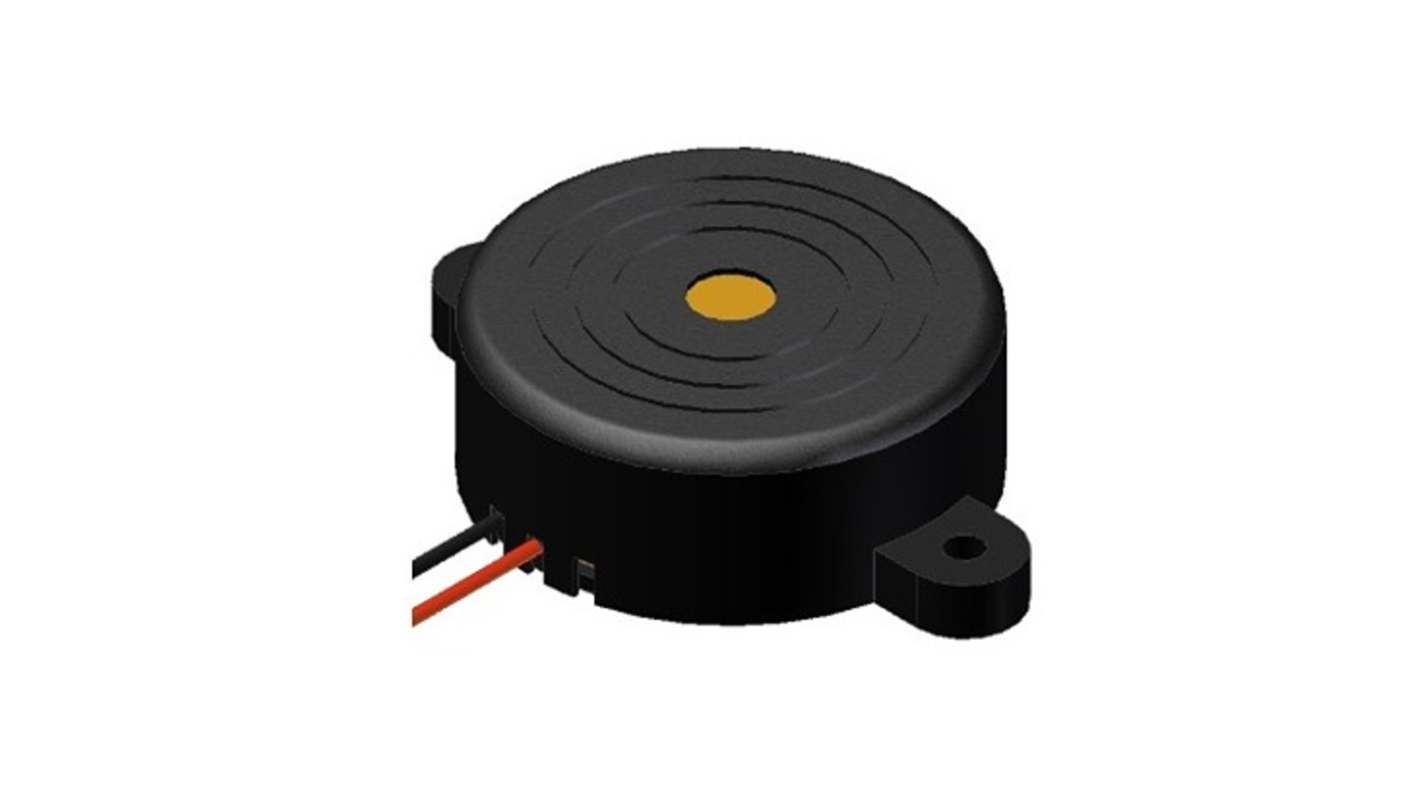 PUI Audio 連続 圧電ブザー, 106dB(A), フランジマウント