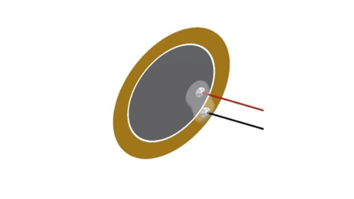 PUI Audio Lead Wire Piezo Buzzer, 20 x 20 x 0.1mm, 30V Max