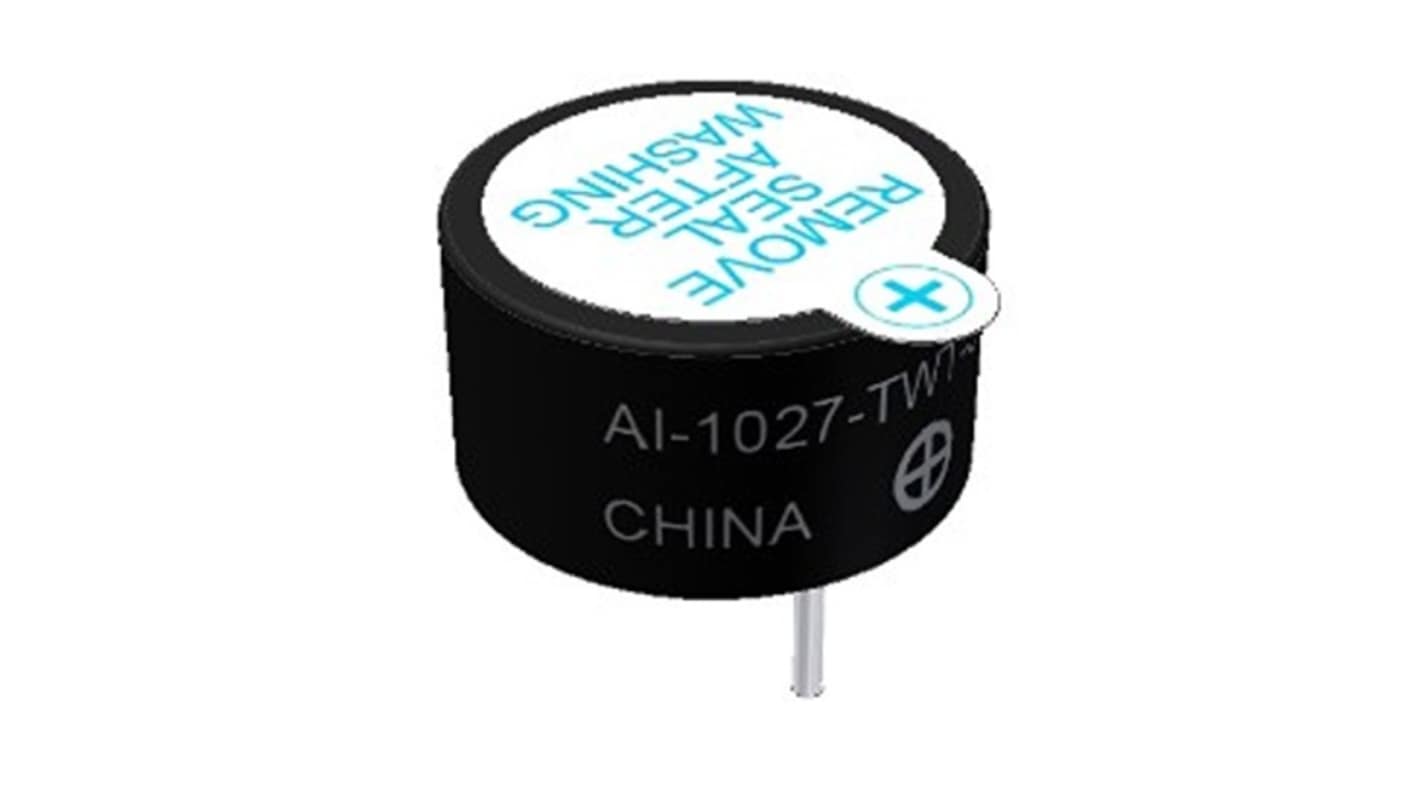 PUI Audio 連続 電磁ブザーコンポーネント, 80dB(A), スルーホール