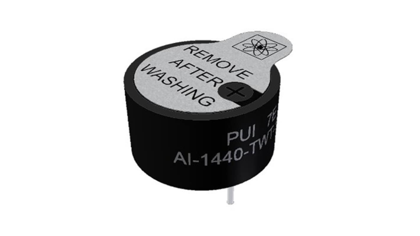 PUI Audio 連続 圧電ブザー, 80dB(A), スルーホール