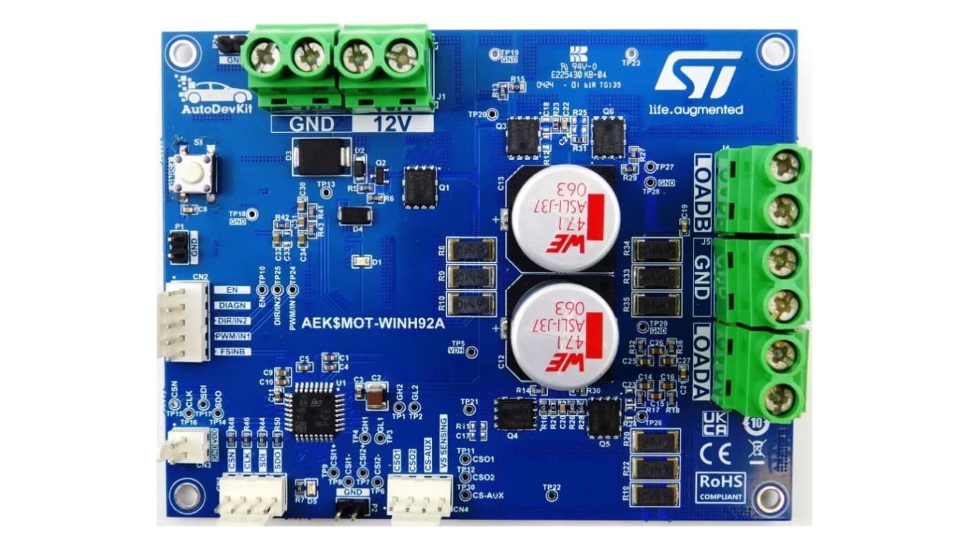 STMicroelectronics Window Lift DC Board Driver Based on the L99H92 Gate Driver and an External MCU DC Motor Driver for