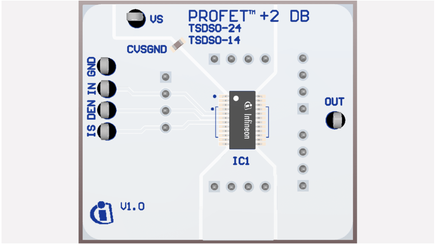 Infineon PROF_2 BTS7004-1EPR DB Evaluation Kit for PROF2BTS70041EPRDBTOBO1 for Capacitive Loads, Driving Resistive,
