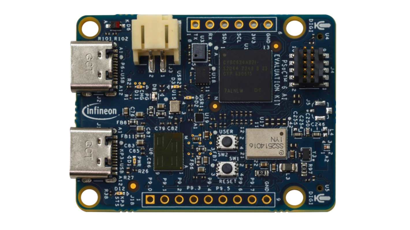 Infineon PSoC 6 AI eEval Kit Accelerometer Sensor, Barometric Pressure Sensor, Gyroscope Sensor, Magnetometer Sensor
