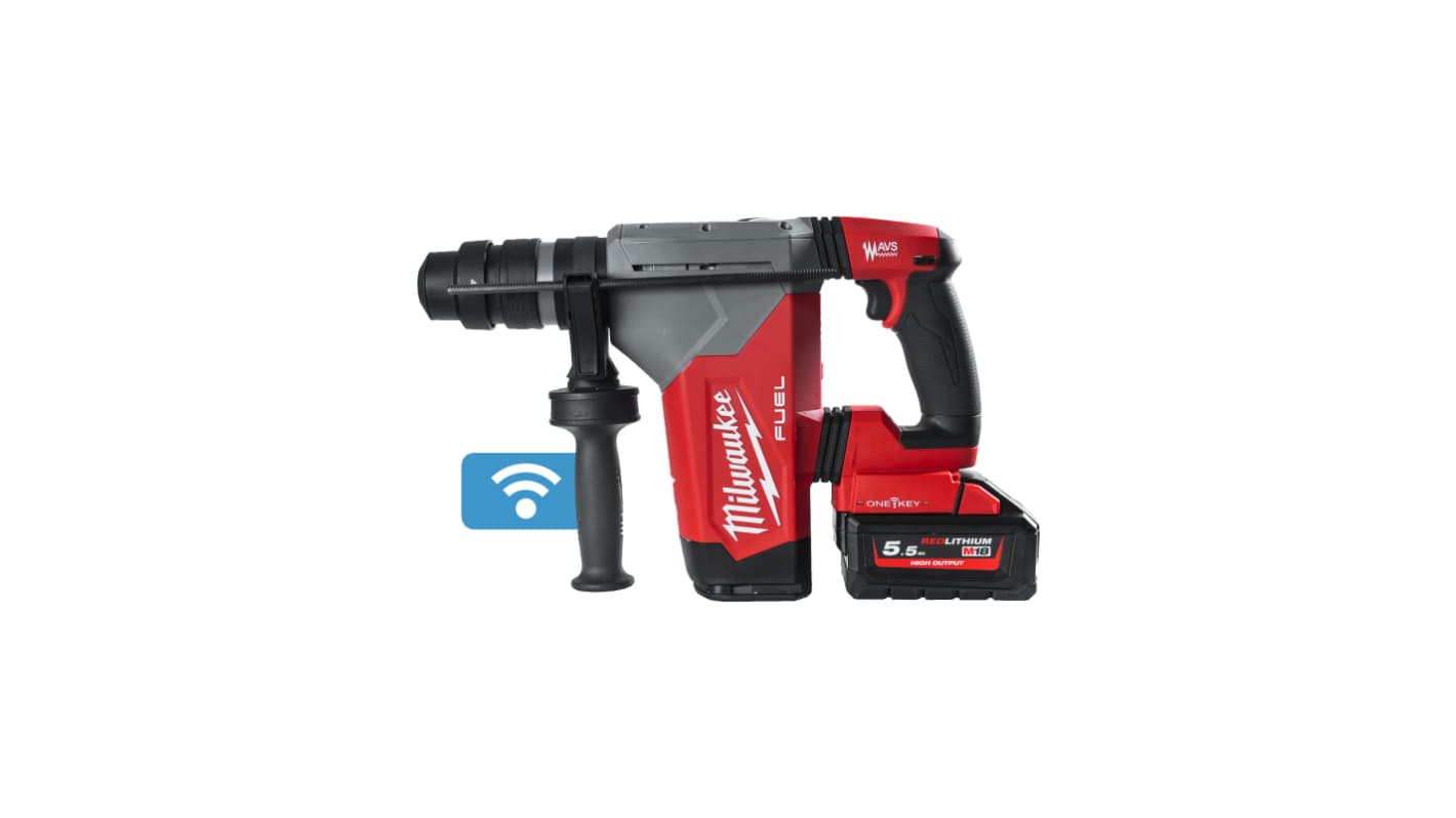 Milwaukee M18 FUEL Keyless, SDS Plus 18V Cordless Hammer Drill Li-Ion, Cordless