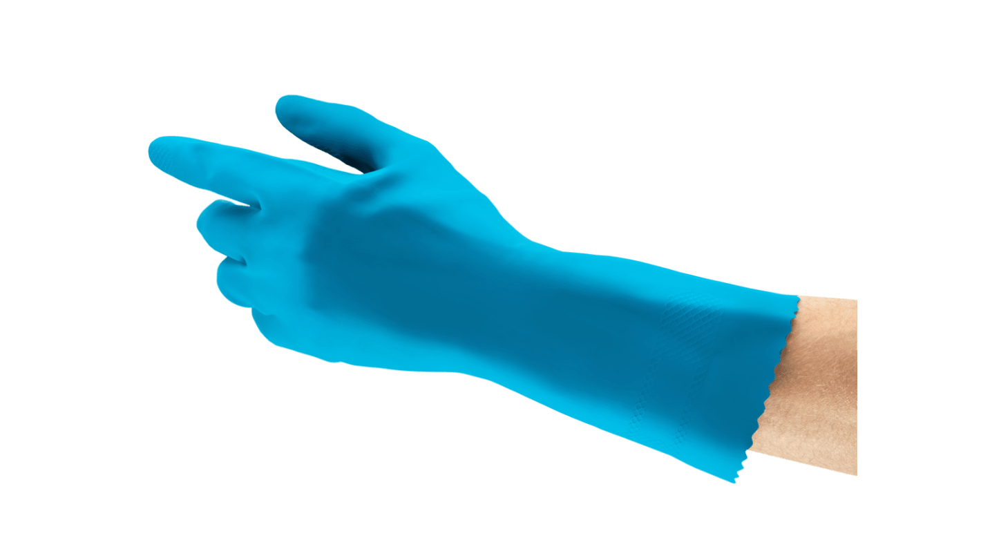 Ansell Alpha Tec Blue Natural Rubber Latex Good Dexterity Work Gloves, Size 9, Latex, Natural Rubber Coating
