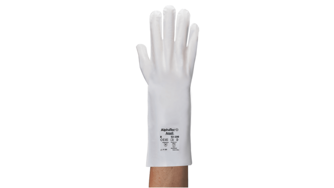 Ansell Alpha Tec White LLDPE Laminated Film Chemical Resistant Work Gloves, Size 6