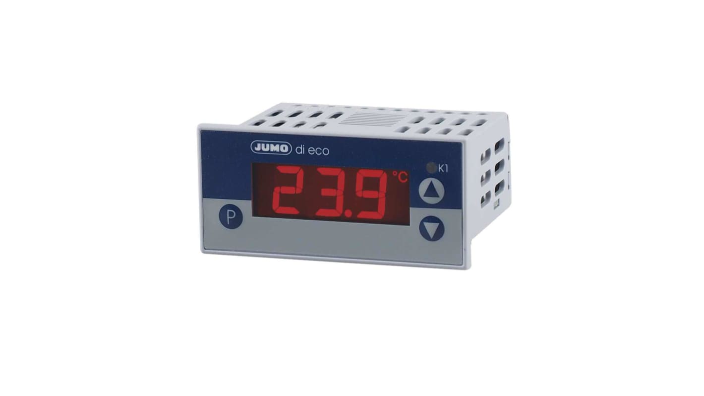 Jumo 701540 LCD Digital Panel Multi-Function Meter for Temperature, 36mm x 76mm