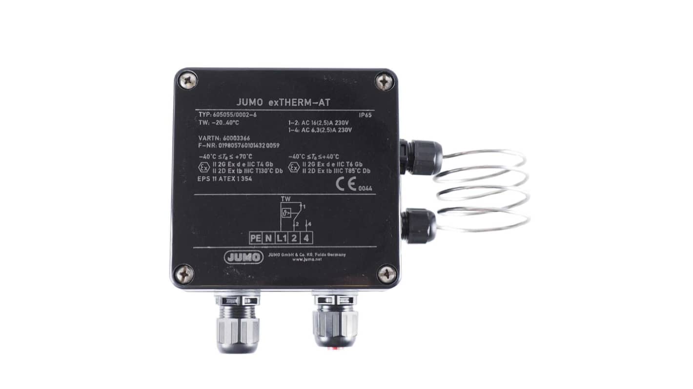 Jumo Capillary Thermostat, 140°C Max, Automatic Reset, Surface Mount