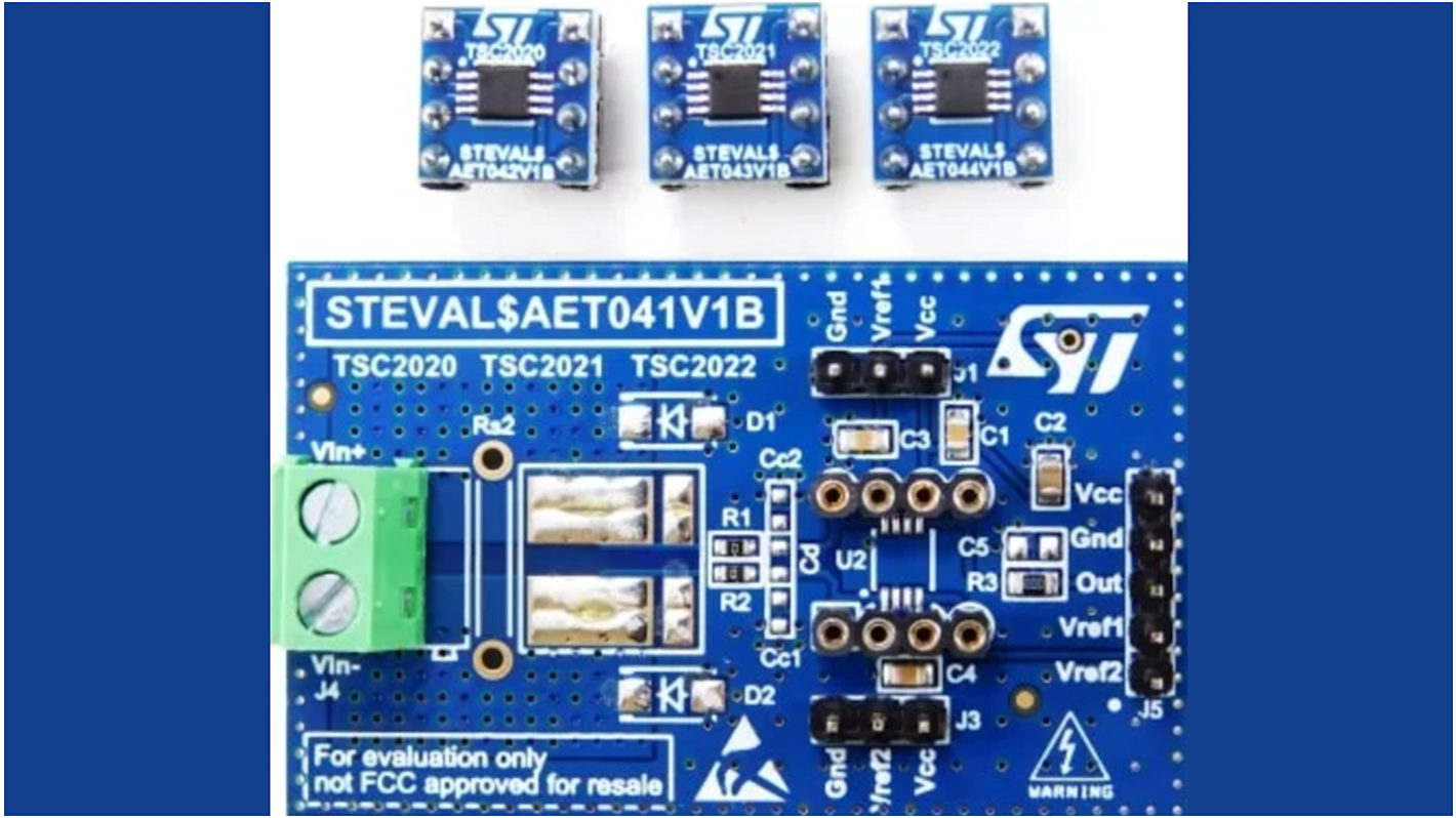 STMicroelectronics STEVAL-AETKT4V1, Evaluation Kit For TSC202x Family, High Voltage, Precision Current Sense Amplifier