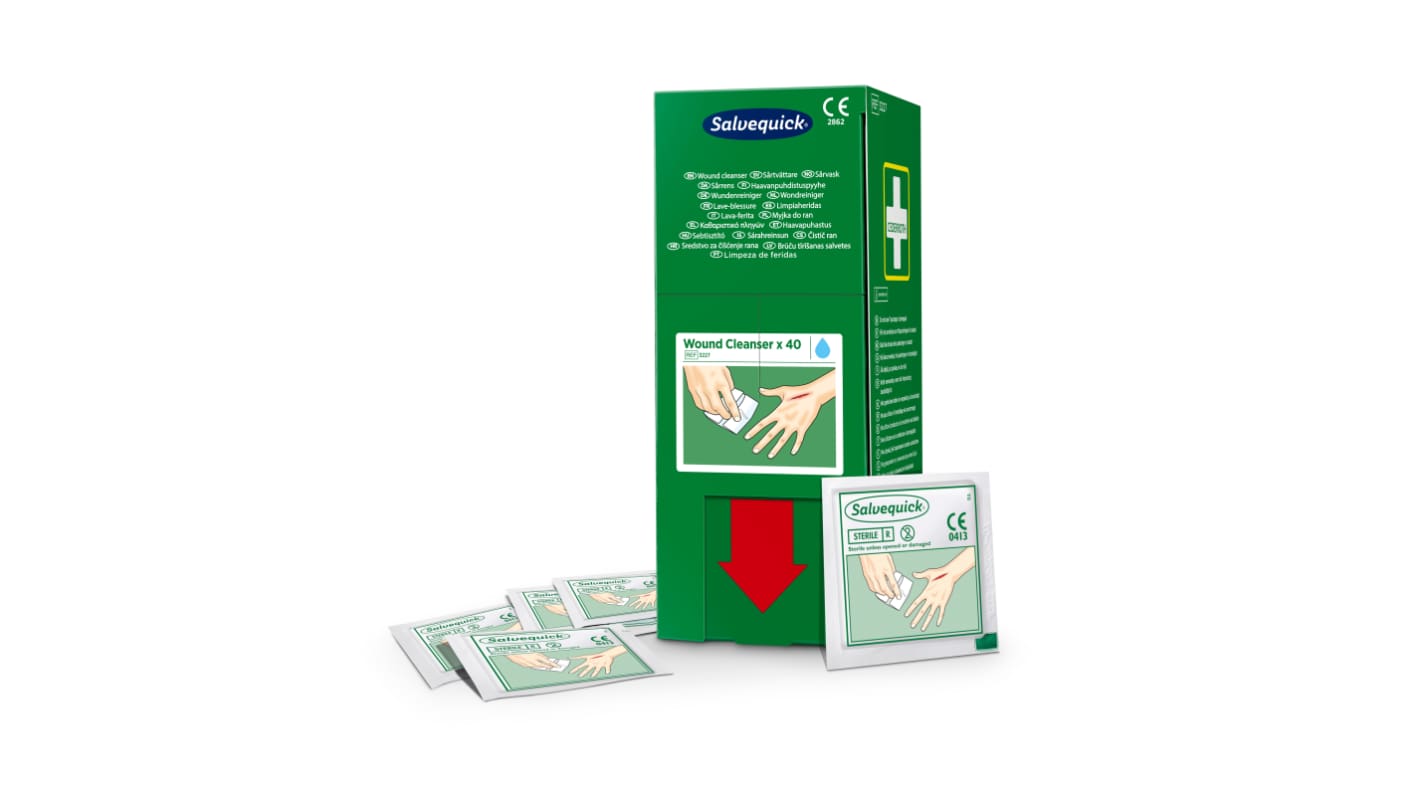 Cederroth Viscose White Wound Cleaning Wipes Cleaning Wipe, 40Each Per Package , 108ml 140mm
