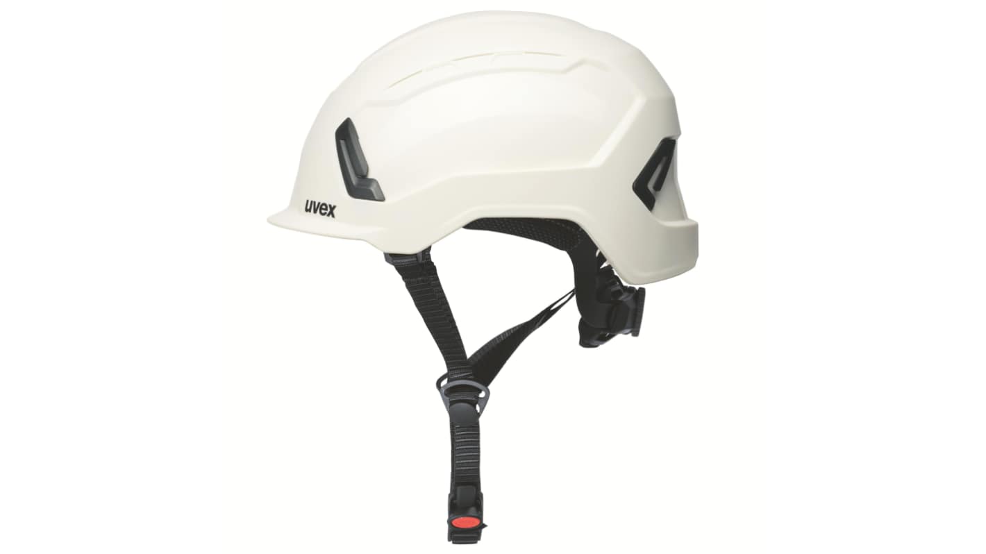 Uvex 9736 White Hard Hat with Chin Strap, Adjustable, Ventilated