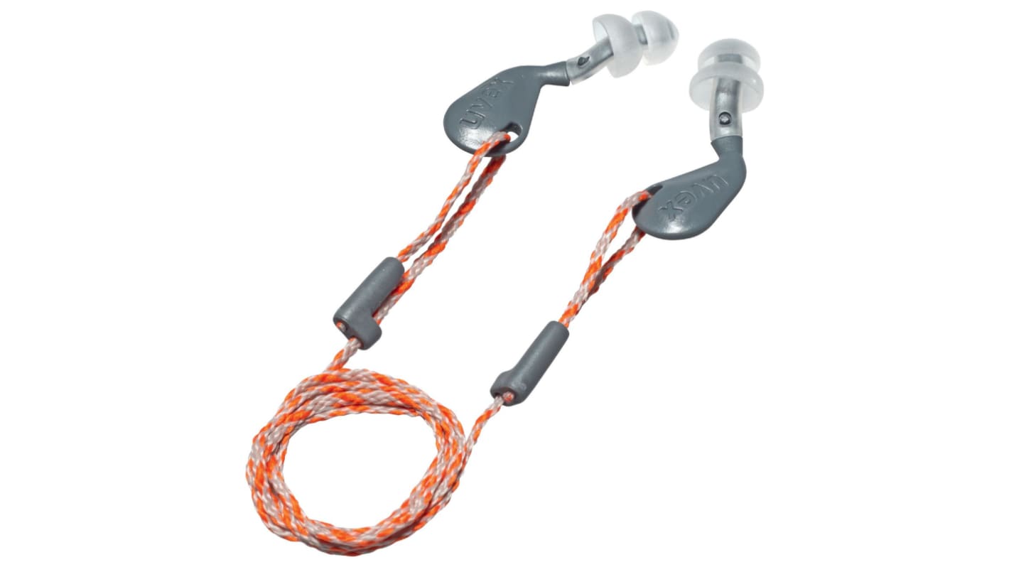 Uvex 2124 xact-fit Series Transparent Reusable Corded Ear Plugs, 26dB Rated, 400Pair Pairs