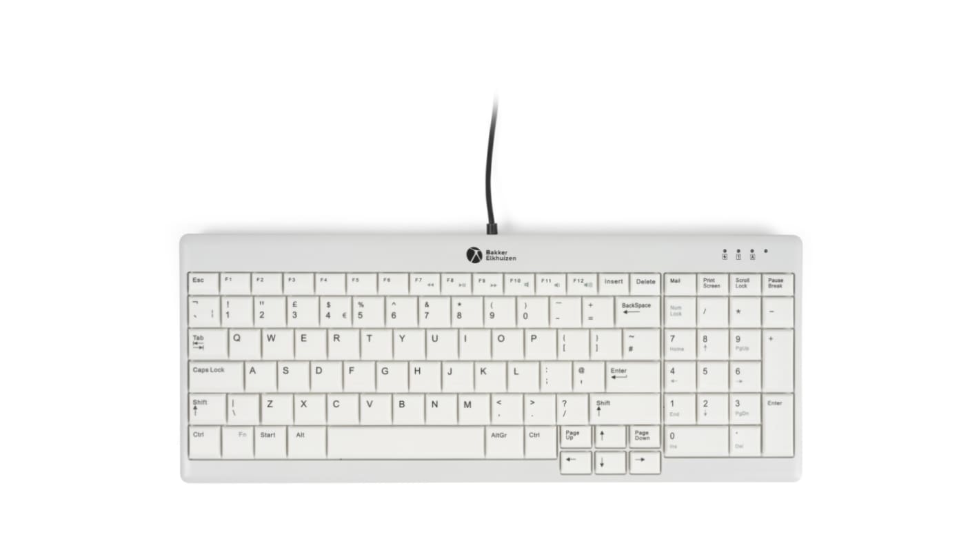 Bakker Elkhuizen BNEU960V2UK Wired Wired Compact Keyboard, QWERTY (UK), Grey
