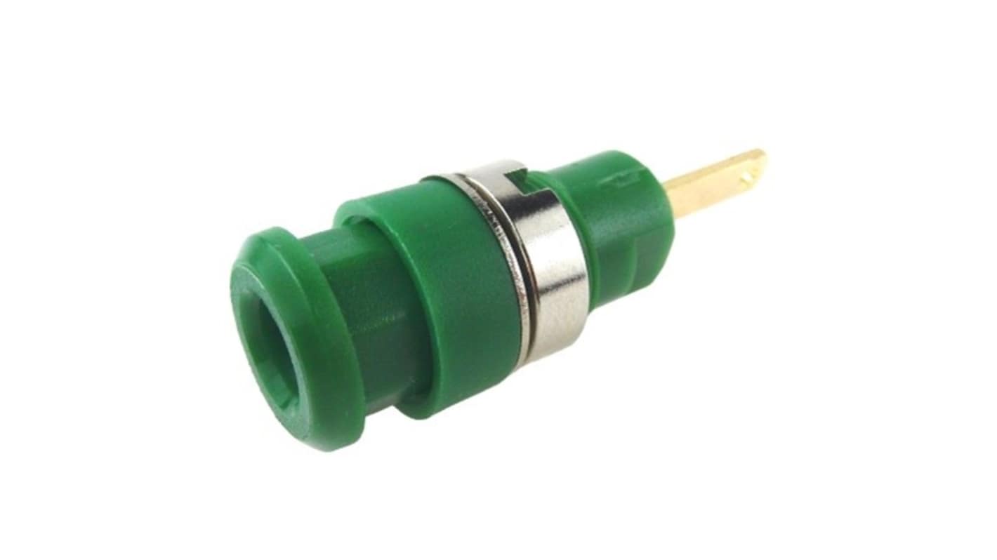 Connettore a banana RS PRO, Femmina, Verde, 10A, 2mm