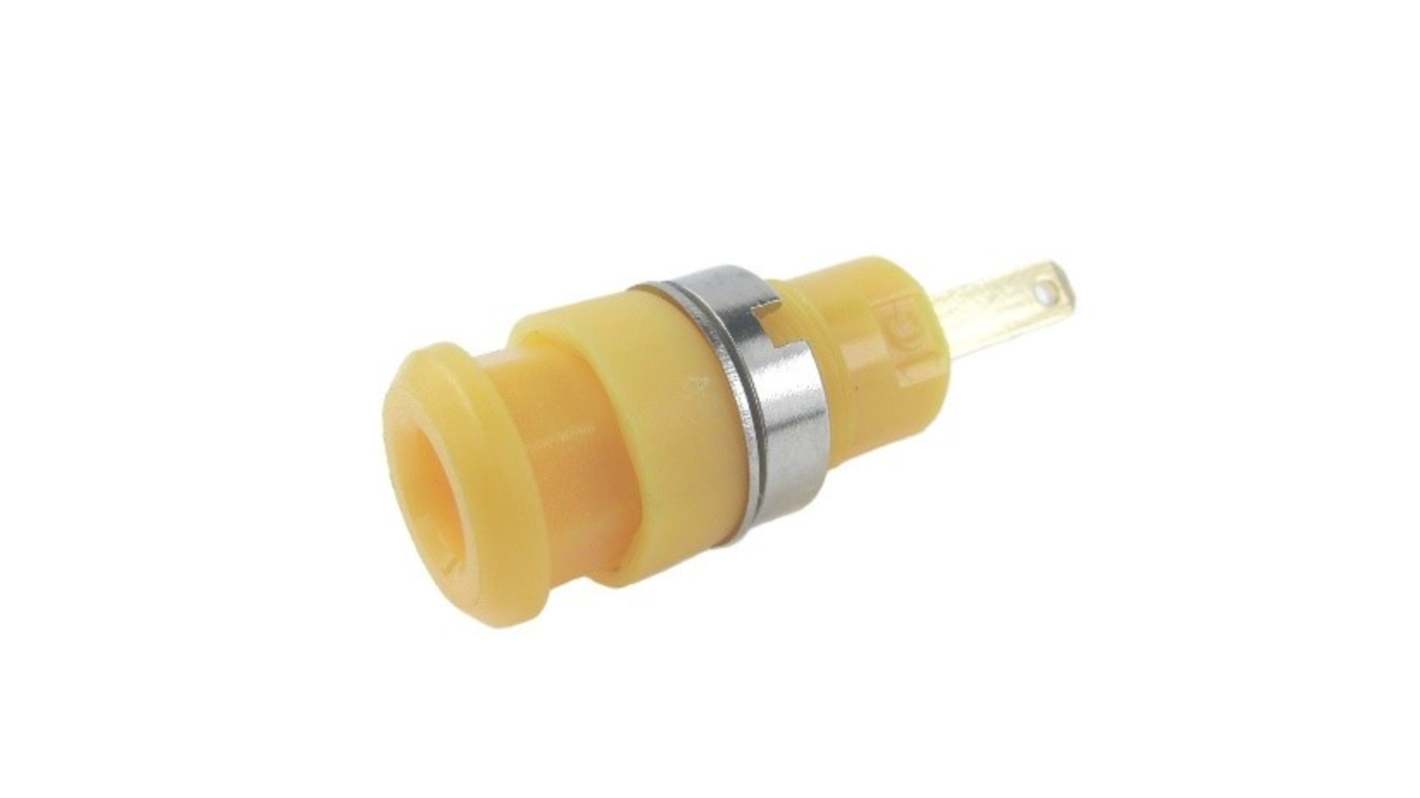 RS PRO Yellow Female Banana Connector, 2mm Connector, 10A, 600V, Gold Plating