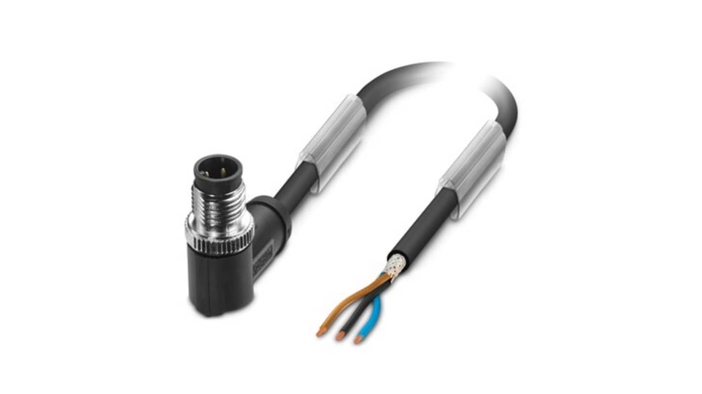 Phoenix Contact Straight Male 3 way M12 to Straight 3 way Free Ends Sensor Actuator Cable, 5m