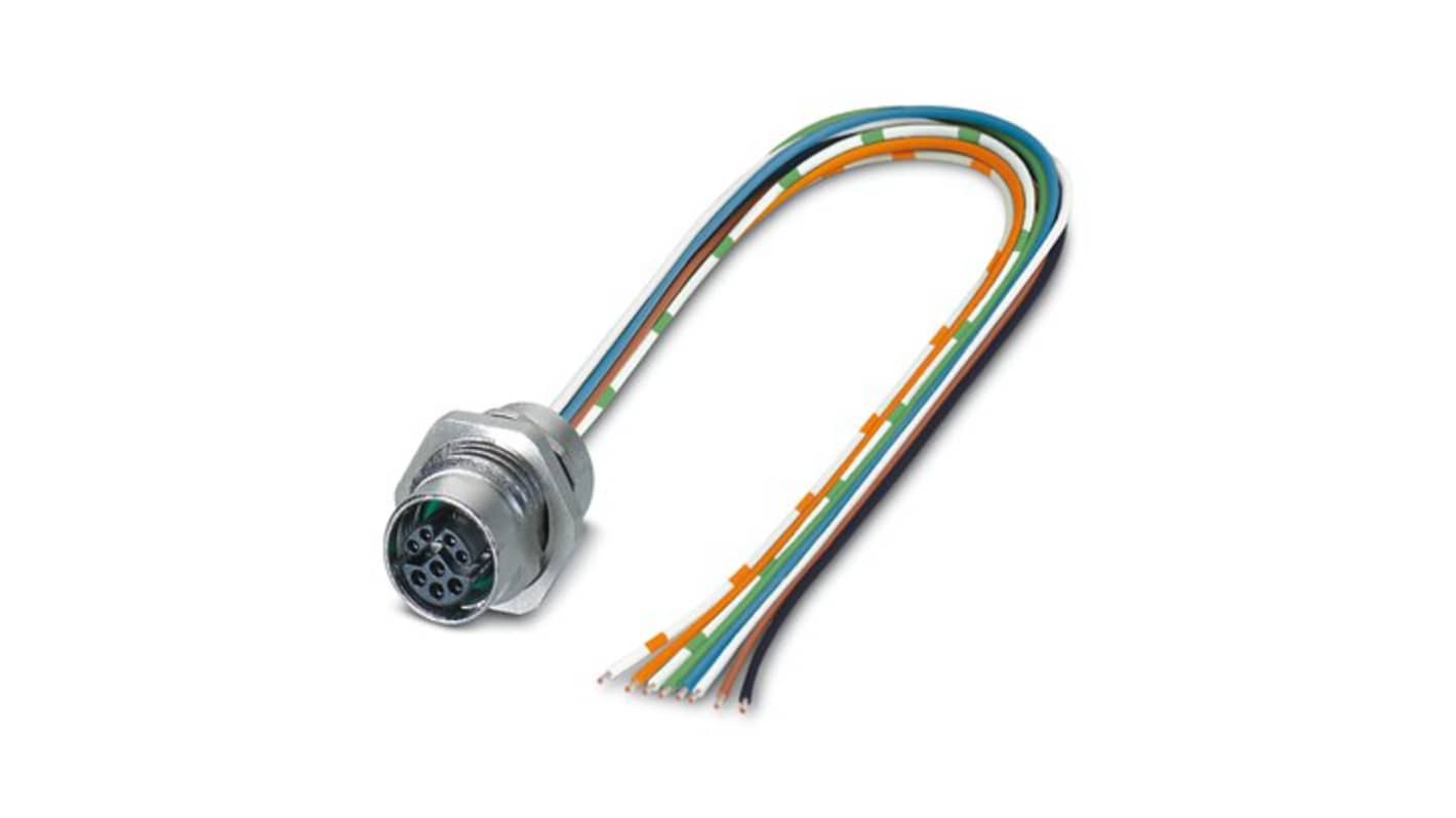 Phoenix Contact, VS IP67 Silver Rear Mount 8 Industrial Power Socket, Rated At 500mA, 48 Vac/Vdc, 50 Vac/Vdc