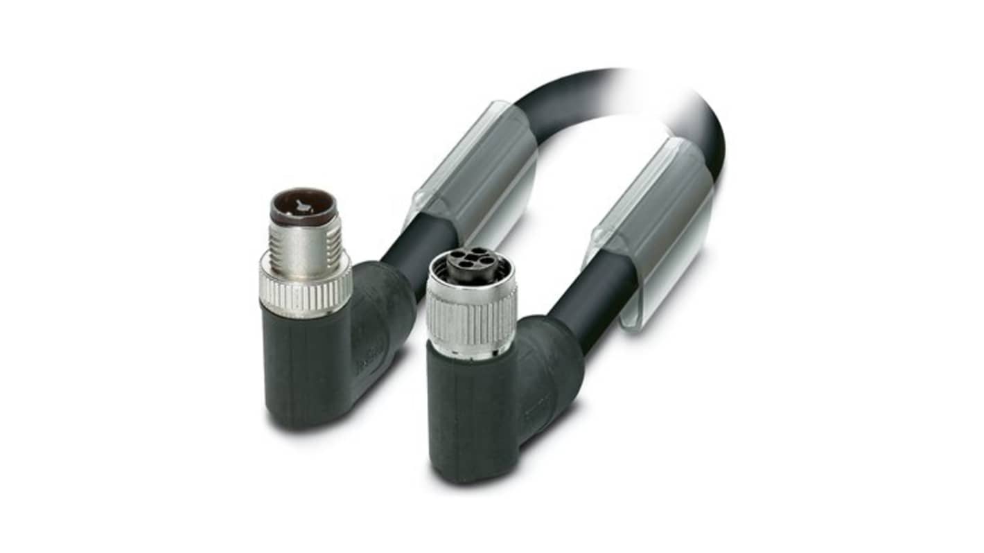 Phoenix Contact SAC, Power, 10m 4 Core, Black, Grey Polyurethane PUR Power Cable +80°C