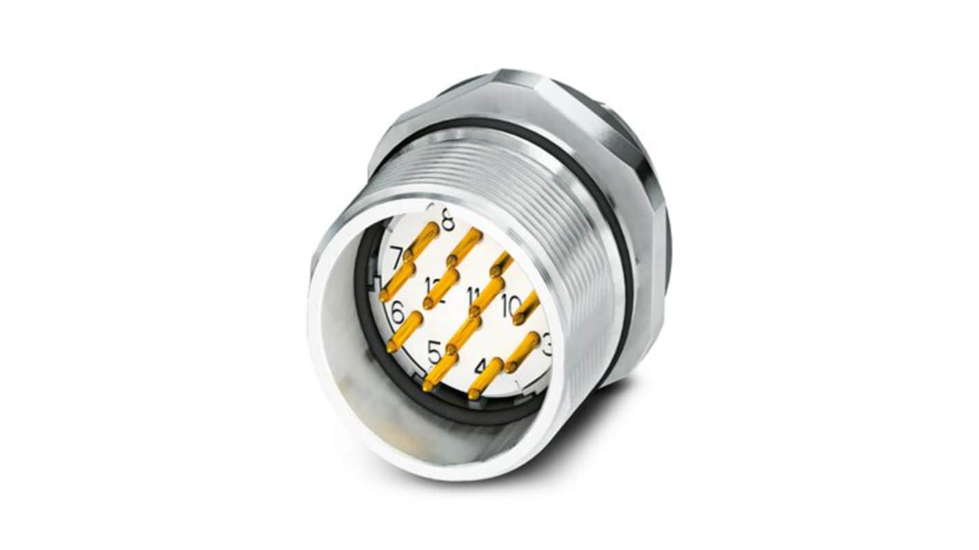 Phoenix Contact Circular Connector, 19 Contacts, Front Mount, M23 Connector, Plug, Male, IP67, CA Series