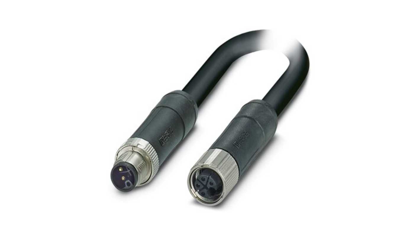 Phoenix Contact 14250, Shielded, 300mm 4 Core, Black, Grey Polyurethane PUR Power Cable +80°C