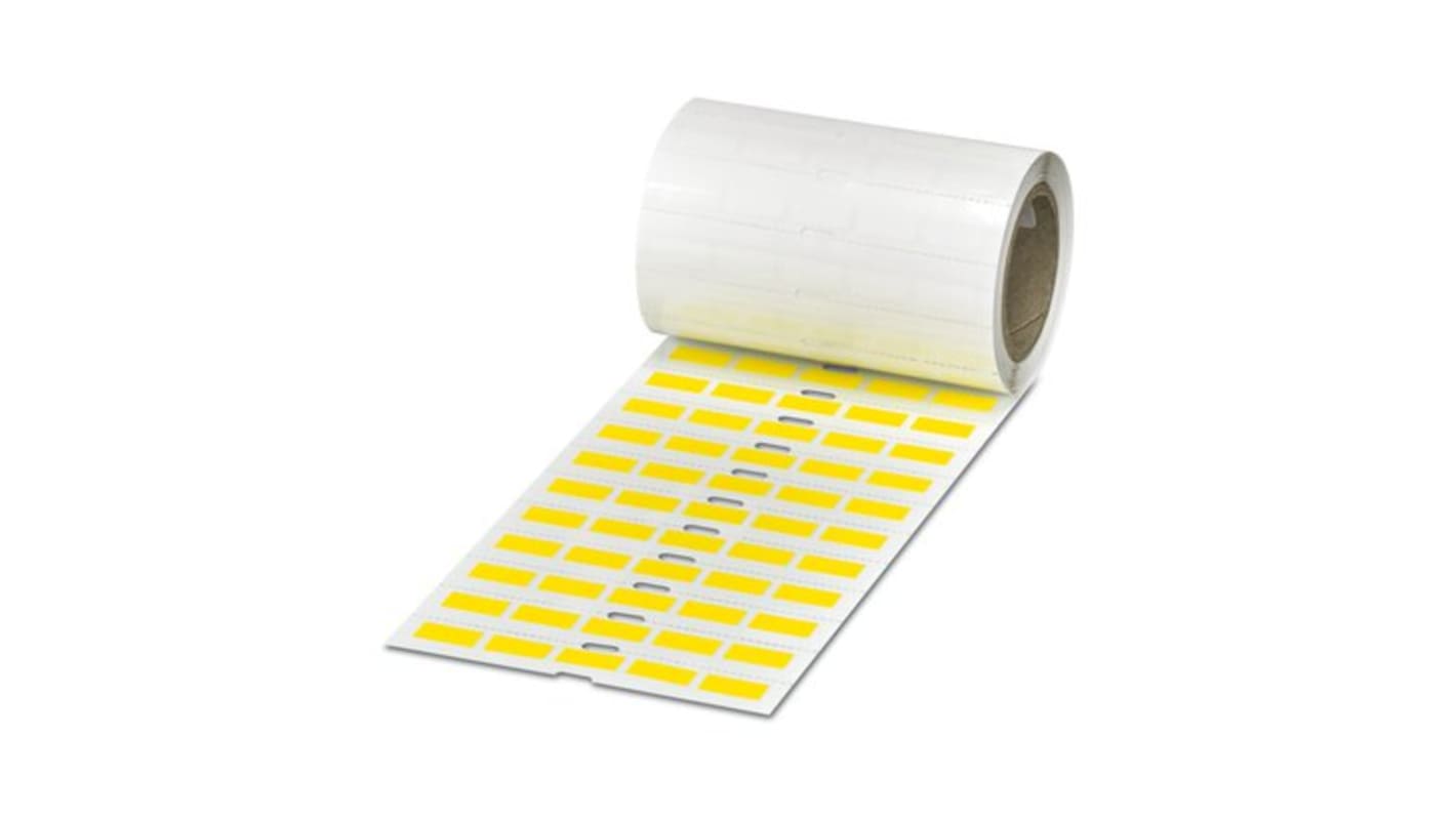 Phoenix Contact 08002 Yellow Label Roll, 17.5mm Width, 8mm Height, 2500Per Roll Qty