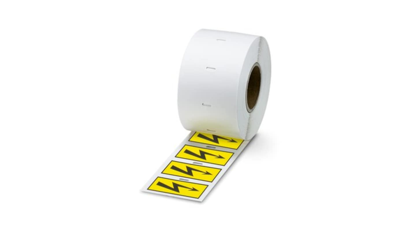 Phoenix Contact 08013 Black Yellow Print Label Roll, 51mm Width, 25mm Height